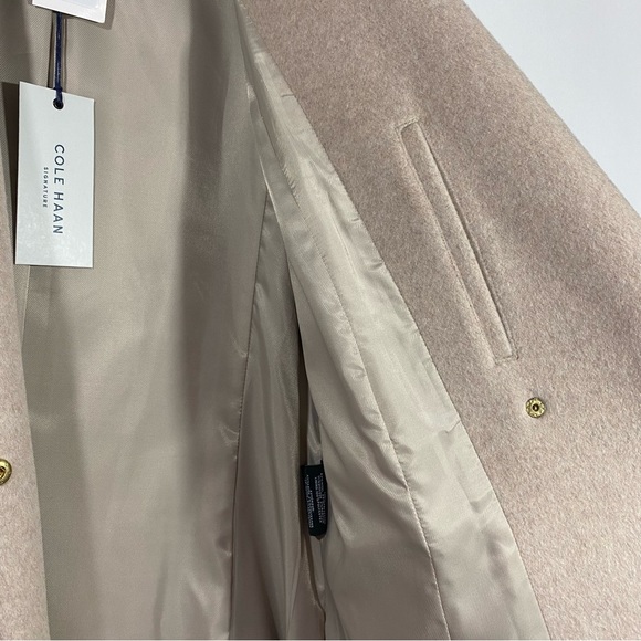 Cole Haan Slick Wrap Coat wool blend size 14 bone color - Picture 8 of 10